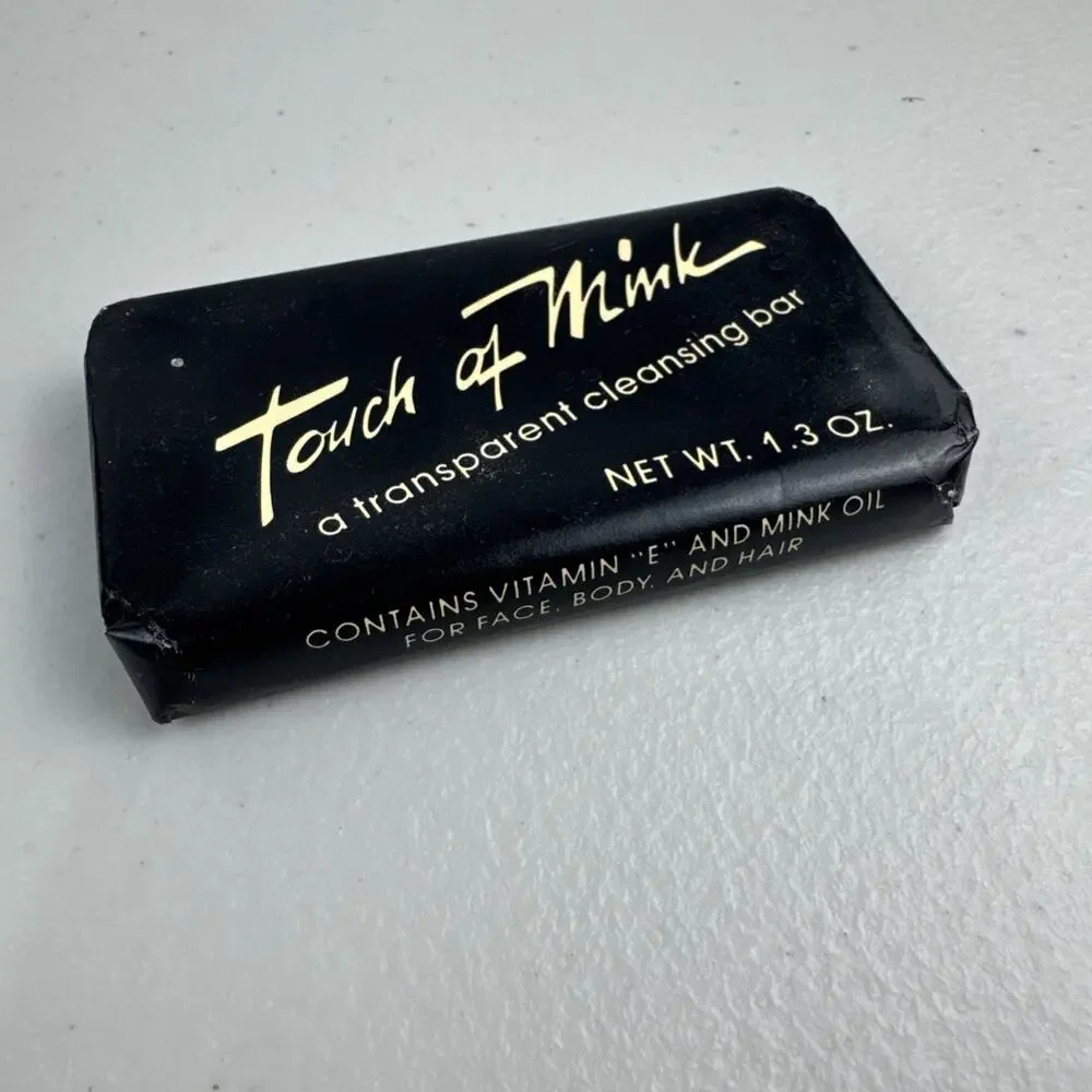 TOUCH OF MINK 1.3 oz Transparent Cleansing Bar Vitamin E & Mink Oil x 4 Bars VTG